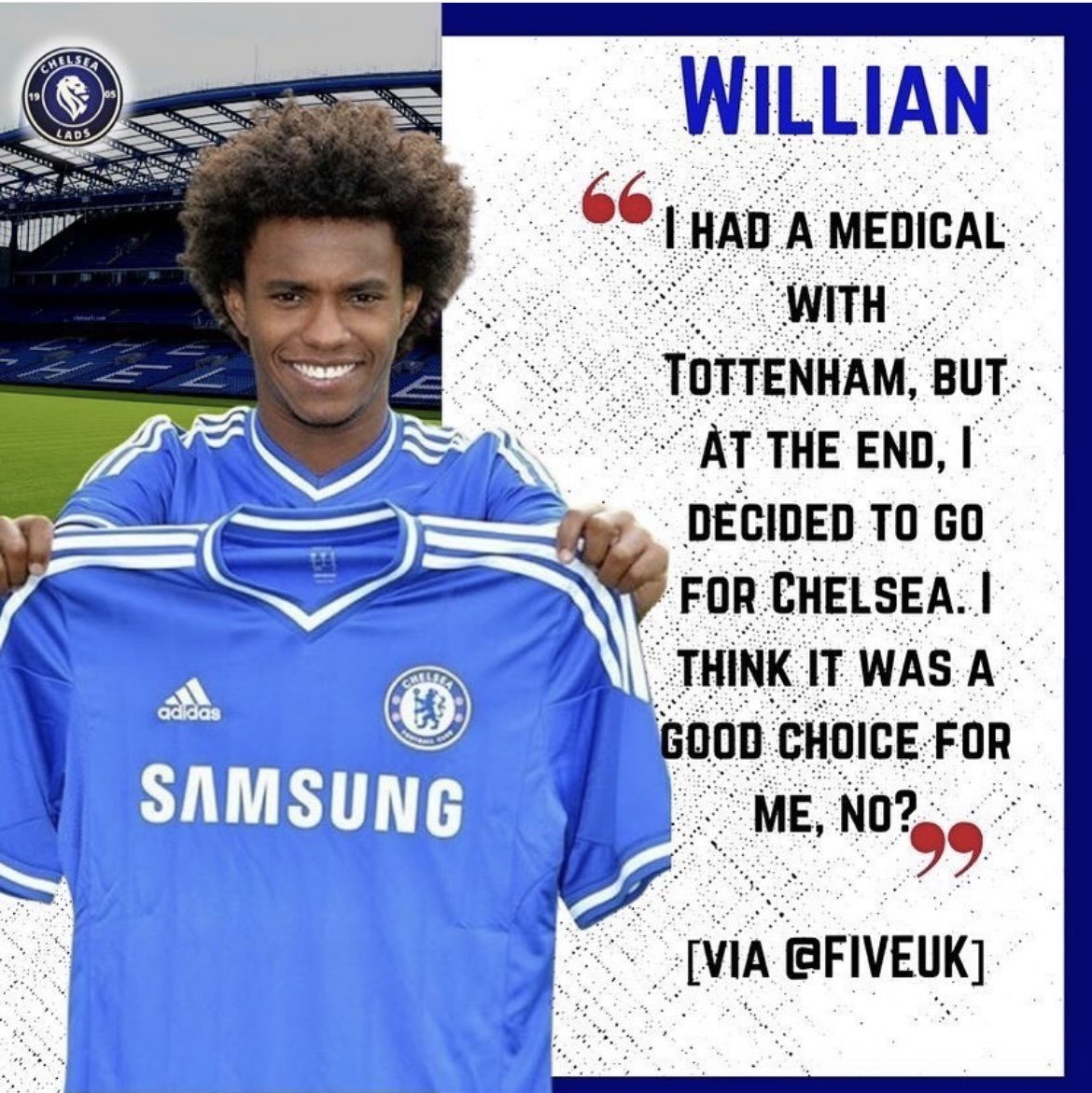 RT @FrankKhalidUK: Willian talking about Spurs. https://t.co/ag22rVSbZG