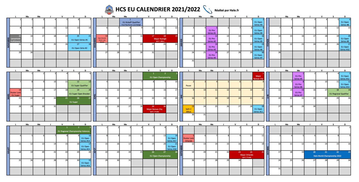 HaloFR_Esport's tweet photo. 📝Sortez de quoi noter, voici le planning des événements à venir pour 2022 sur #HaloInfinite ! https://t.co/vP4h6o500C