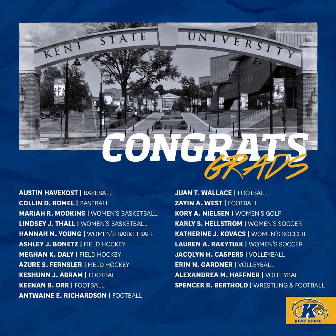 Congratulations to our 21 student-athletes who earned degrees as part of the <a href="/KentState/">Kent State</a> Fall '21 graduating class! 🎓

🗞️ bit.ly/3smDaYk

#GoFlashes⚡