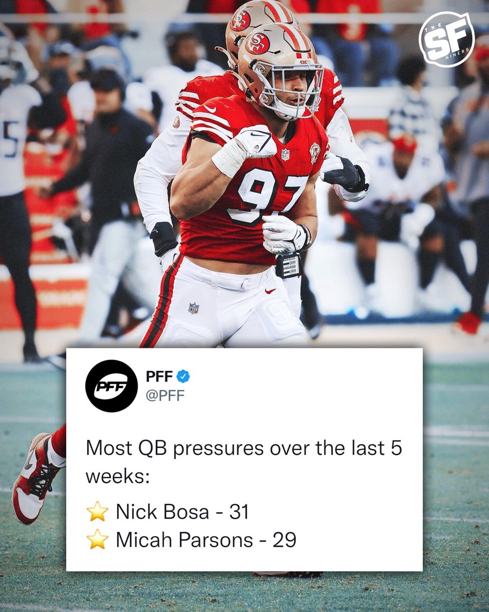 TheSFNiners's tweet photo. #49ers Nick Bosa continues to thrive after being one of the most double-teamed defenders in the NFL 🗣 https://t.co/gOwKctgn6T