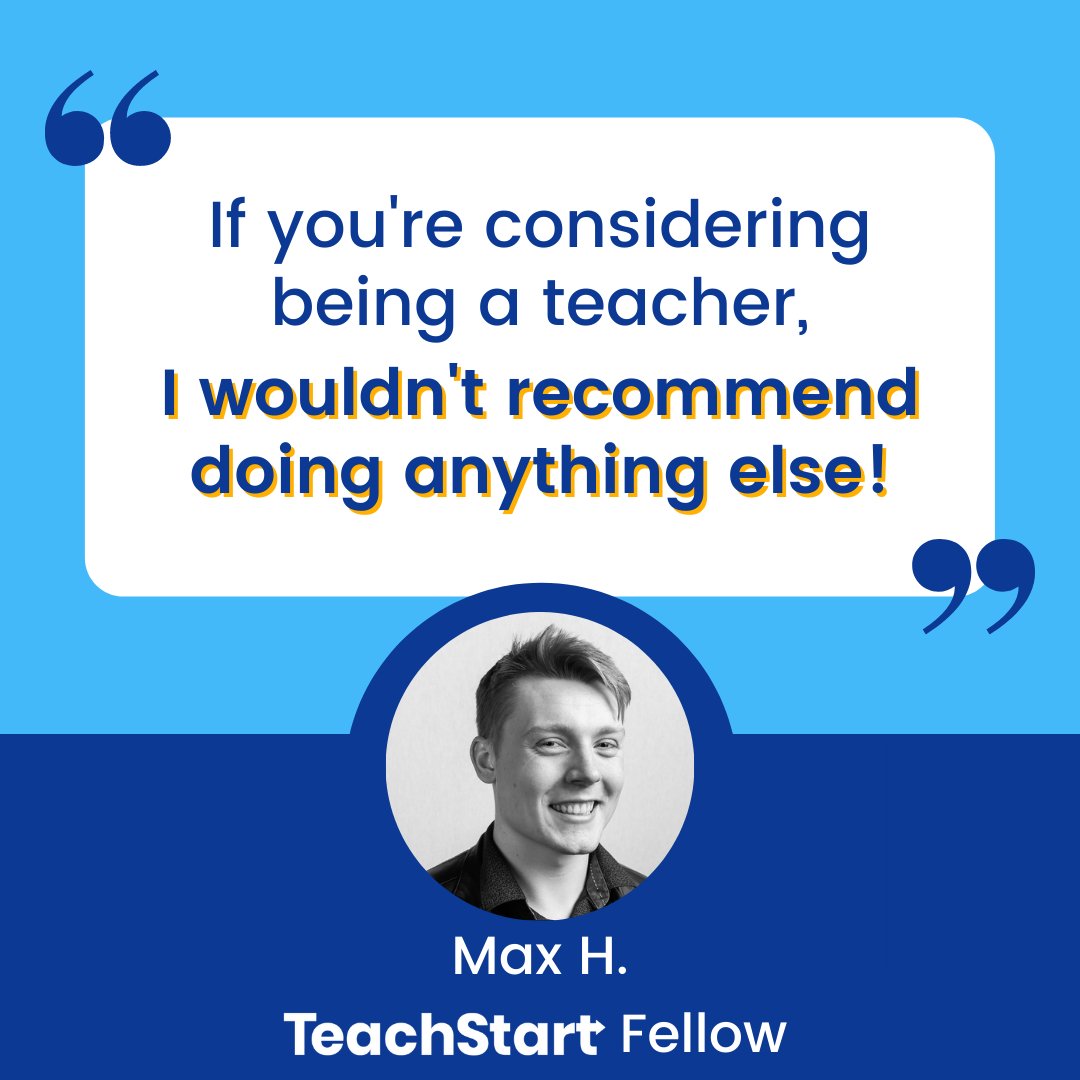 scooteducation's tweet photo. We couldn't agree more with Max, one of our TeachStart Fellows! With TeachStart, you can become a credentialed K12 teacher without paying high fees. 🤩

Join our next cohort and kickstart your career in education without debt!
https://t.co/waD0Ip3dUl

#TeachStart #becomeateacher https://t.co/JvYGNZWKGQ