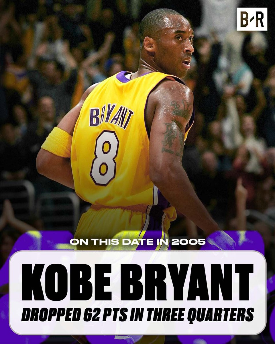 Sixteen years ago, Kobe Bryant outscored the Mavericks by himself with 62 pts in just three quarters.

Bryant chose not to play in the fourth quarter for 70. "I’ll do it when we really need it.”

He dropped 81 a month later 🐍♾