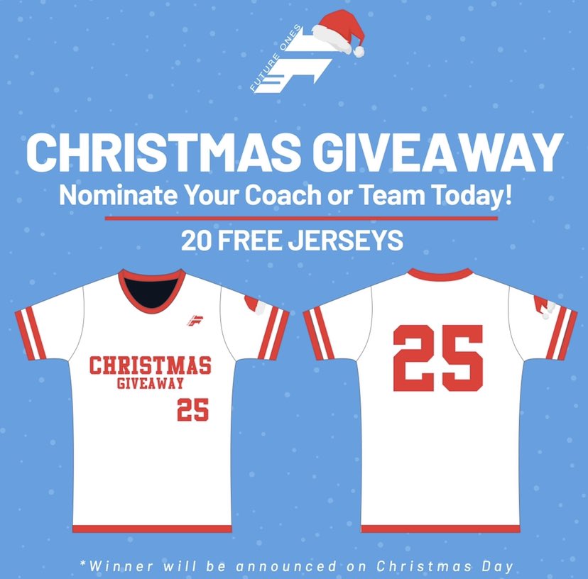 future1sjerseys's tweet photo. The annual FREE Christmas jersey give away. Nominate your team, a coach, or a program. Past winners. Any sport. Winner will be announced on 12/25 @MvilleBaseball_ @kniphfer13 @CoachFrankPerez https://t.co/QNyBviZvSA