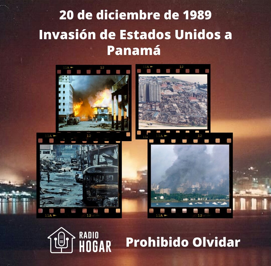 Hoy se cumplen 32 años de la invasión a Panamá.  En este día recordamos a las víctimas y los desaparecidos de este lamentable hecho que forma parte de la historia panameña. 

#20dediciembre1989 #invasiónapanamá #20DeDiciembre #ProhibidoOlvidar #luto #HistoriaPanama #panama1989