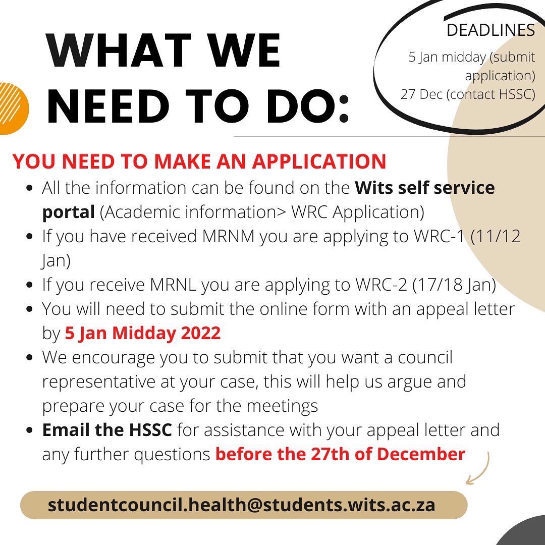 If you’ve received an MRNM/MRNL code, please reach out to your faculty council for help with your WRC appeal. Your student leaders are here to help!
