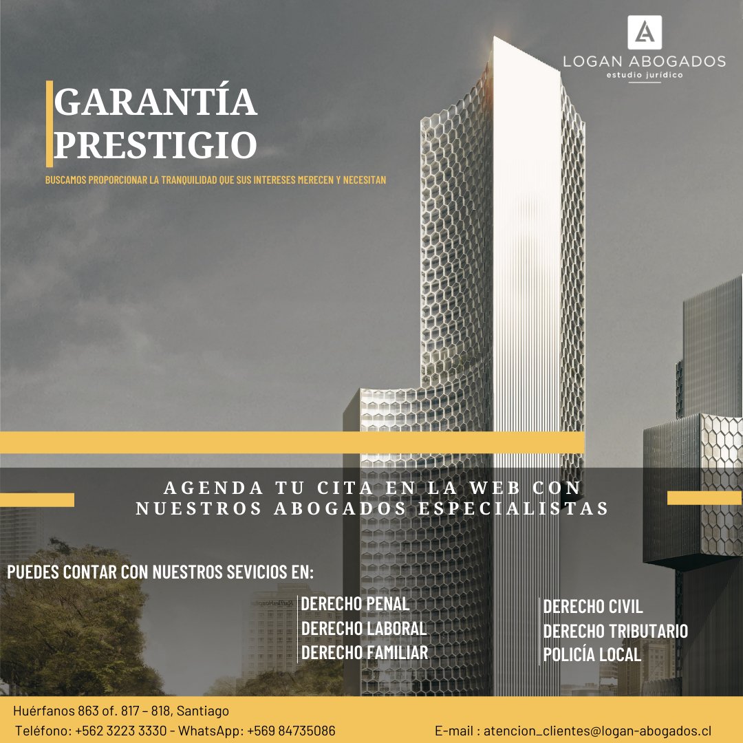 Agenda tu cita en:
logan-abogados.cl/producto/consu…
Puedes contactarnos por los siguientes canales
Teléfono: +562 3223 3330 
WhatsApp: +569 84735086
E-mail: atencion_clientes@logan-abogados.cl
logan-abogados.cl