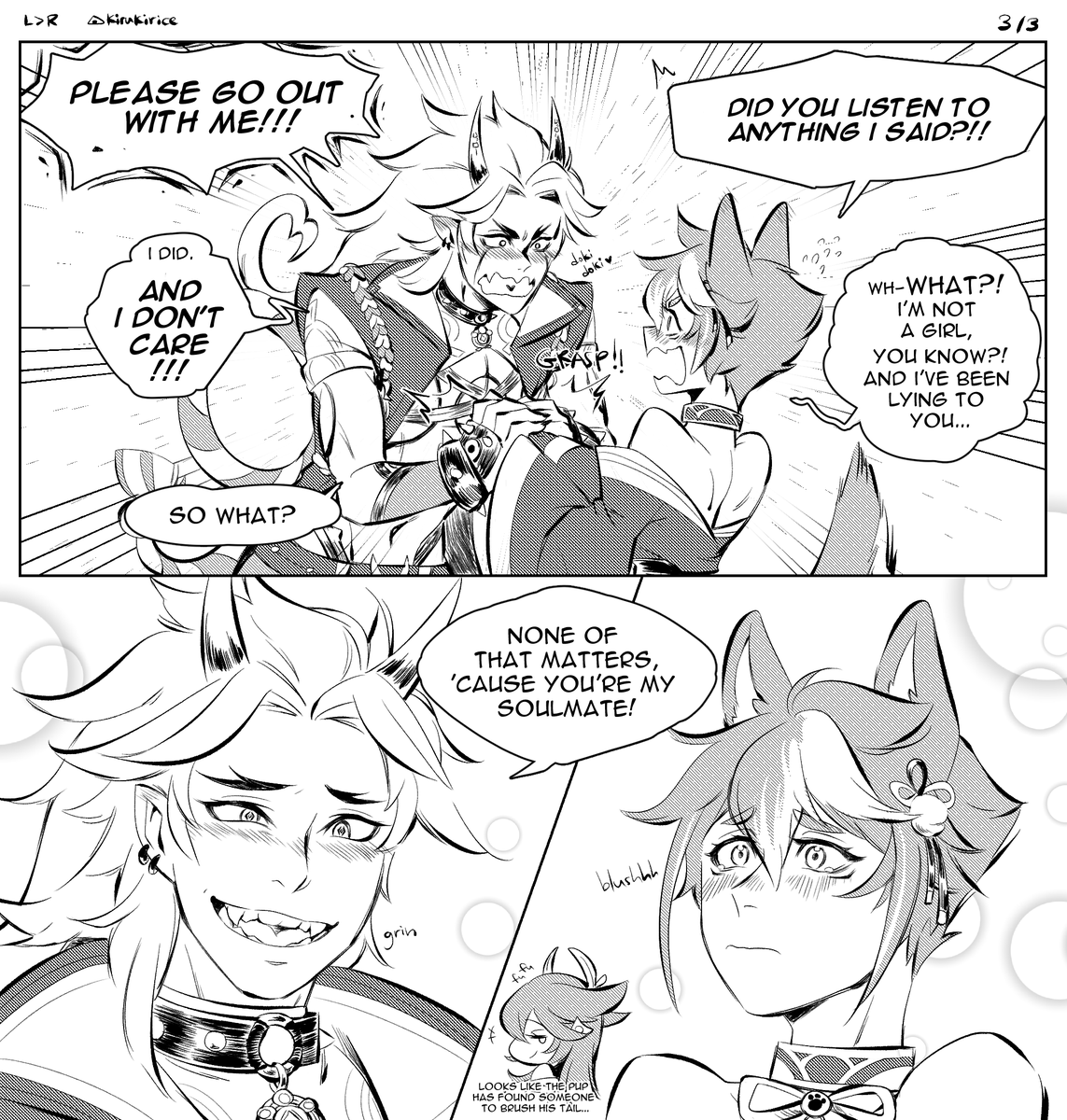 Confession 🐮❤️🐶(hc where #itto and #gorou are friends... and the truth about Ms. Hina comes out) #ittorou #genshinimpact 