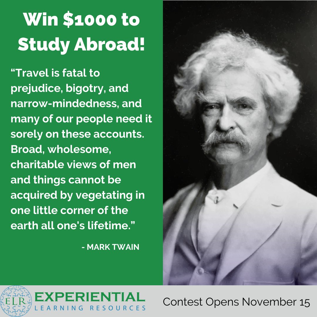 ExpLrnResources's tweet photo. CHECK OUT "There's a Filter for That: A Study Abroad Scholarship!" A video contest open to those aged 13-100+ passionate about travel and hoping to learn outside the United States. 

#experientiallearning 

https://t.co/Tyjv0sXxKx 
Deadline extended to March 31, 2022! https://t.co/U16Lnm2JDE