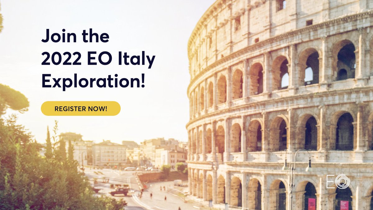 EntrepreneurOrg's tweet photo. Discover the “Eternal City” and fall in love with the Italian life at the 2022 EO Exploration.

Haven’t registered yet? Book your seat now: https://t.co/QYUAOk9Fn4 

#EOItaly2022 #EOEvents #travel #adventure https://t.co/okFPUMMnba