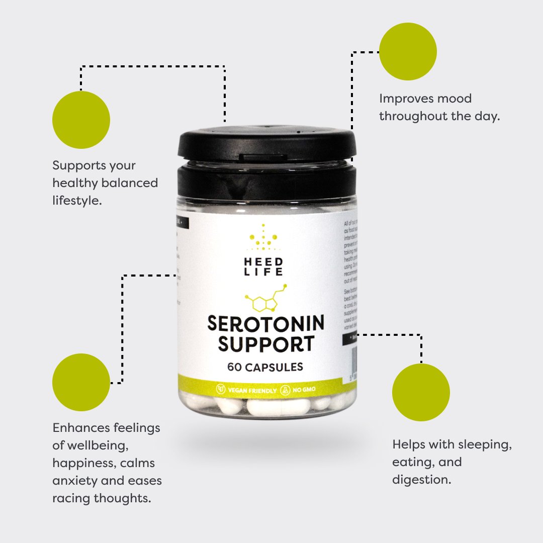 HeedLife's tweet image. Did you know Serotonin levels affect our mood, emotions, appetite and even our digestion? 🤯

Get your Serotonin Support capsules here - bit.ly/3lq6CZ2

#serotoninboost #serotoninsupport  #HealthSupplement