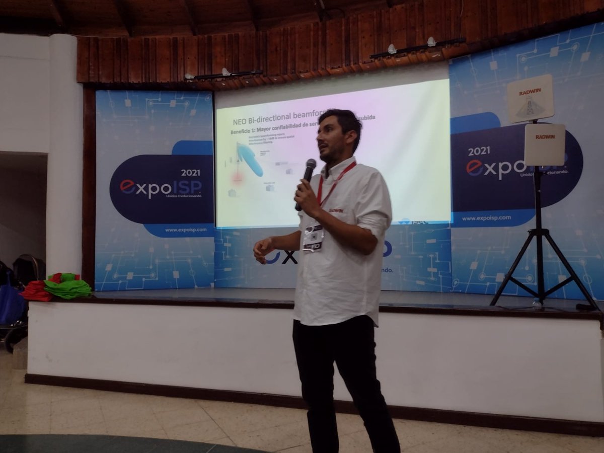 radwin's tweet photo. RADWIN team introduces NEO to ISP's at Expo ISP Colombia.
#ExpoISP #NEO #fixedwirelessaccess https://t.co/0m2PIpg28d