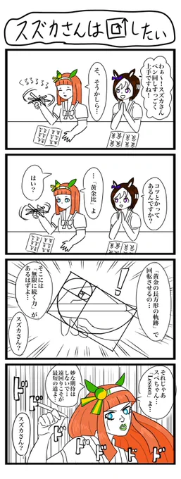 ウマ娘4コマ描きましたpart19+おまけの番外編
#ウマ娘 #4コマ  #サイレンススズカ #スペシャルウィーク 