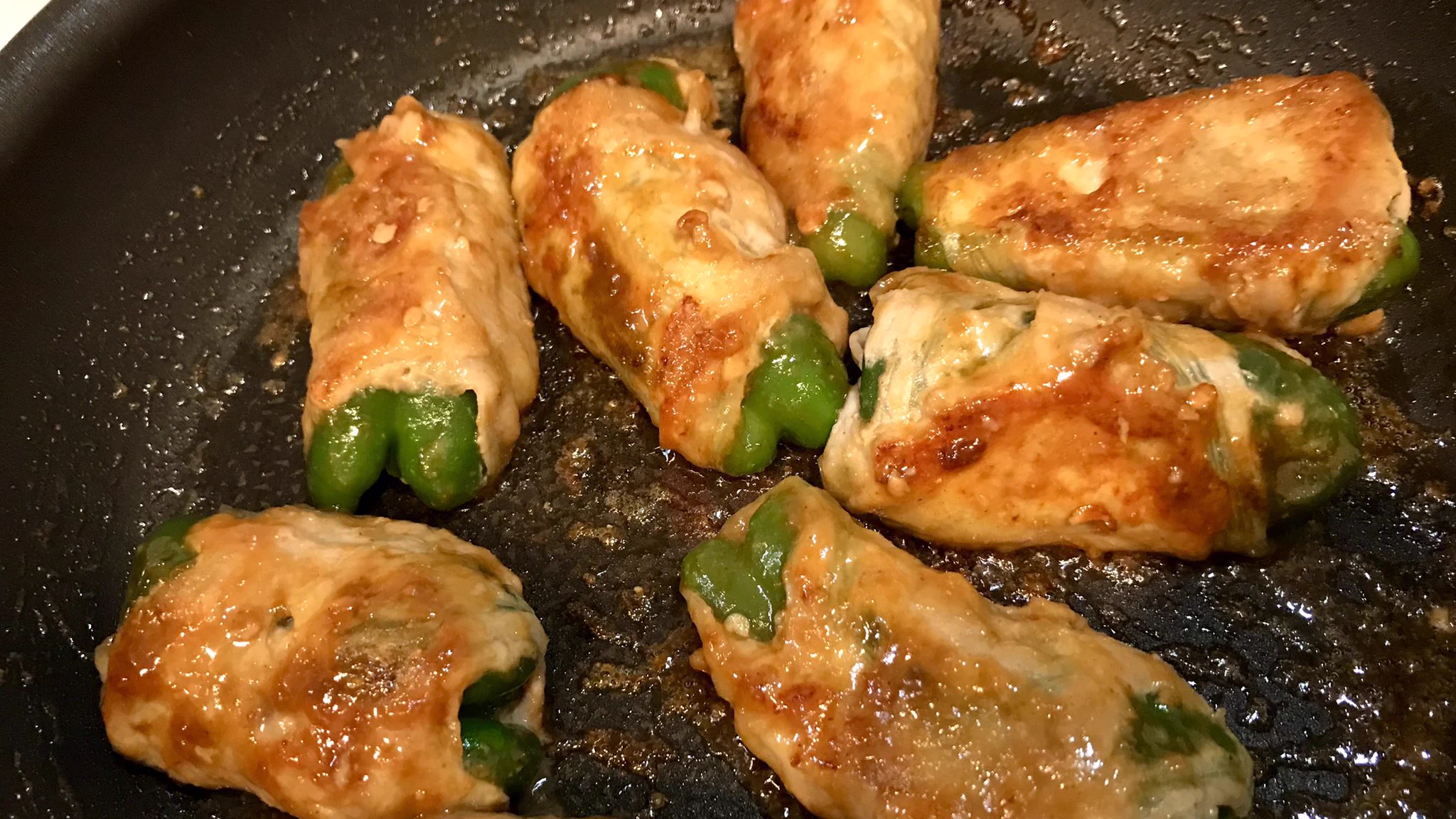 一番好きな食べ方！ピーマンのチーズ肉巻き！