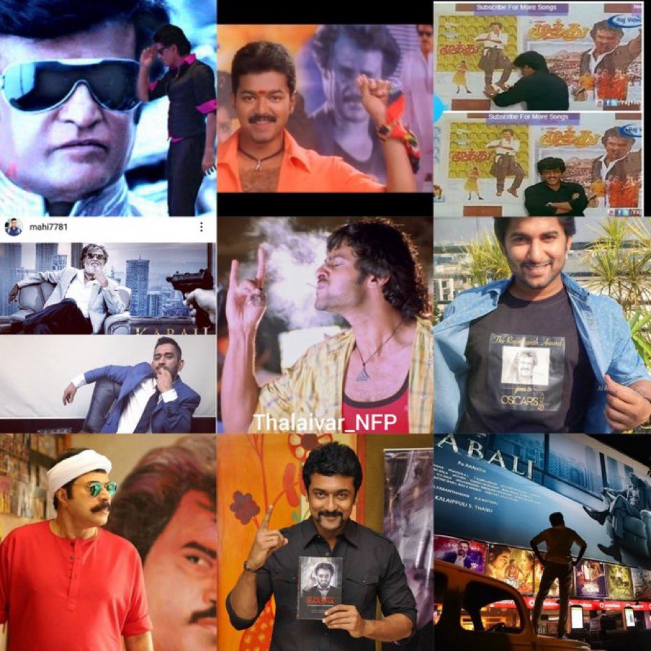 peacebroxyz's tweet photo. Rajini Mafia, a term used by some Vijay fans, of late on Twitter, some not all. 😀😀
If there is a Rajini Mafia, I think the members will include many celebrities in this country. Be proud if you find your celebrity in this image which does not contain all.
#Rajinikanth https://t.co/KCvs7pbHR9