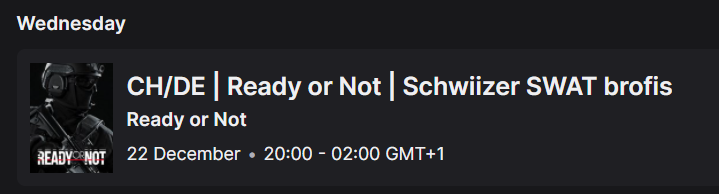 Wichtige Durchsage: Am Mittwoch werden Menschen geöffnet und Türen verhaftet. Oder umgekehrt!

Wir spielen #ReadyOrNot, das neue Early Access Spiel aus dem Hause "Keine Lust den Entwickler zu recherchieren". Im Grunde ist's SWAT 5. 

♥️ Schaut doch vorbei: twitch.tv/blakemusic