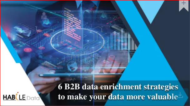 habiledata's tweet image. Adopting tried and tested B2B data enrichment strategies elevates the quality of your B2B data, establishes a hassle-free data processing pipeline and generates revenue through data-driven actions. bit.ly/32jaJQ6

#dataaggregator #b2bbusiness  #dataenrichment