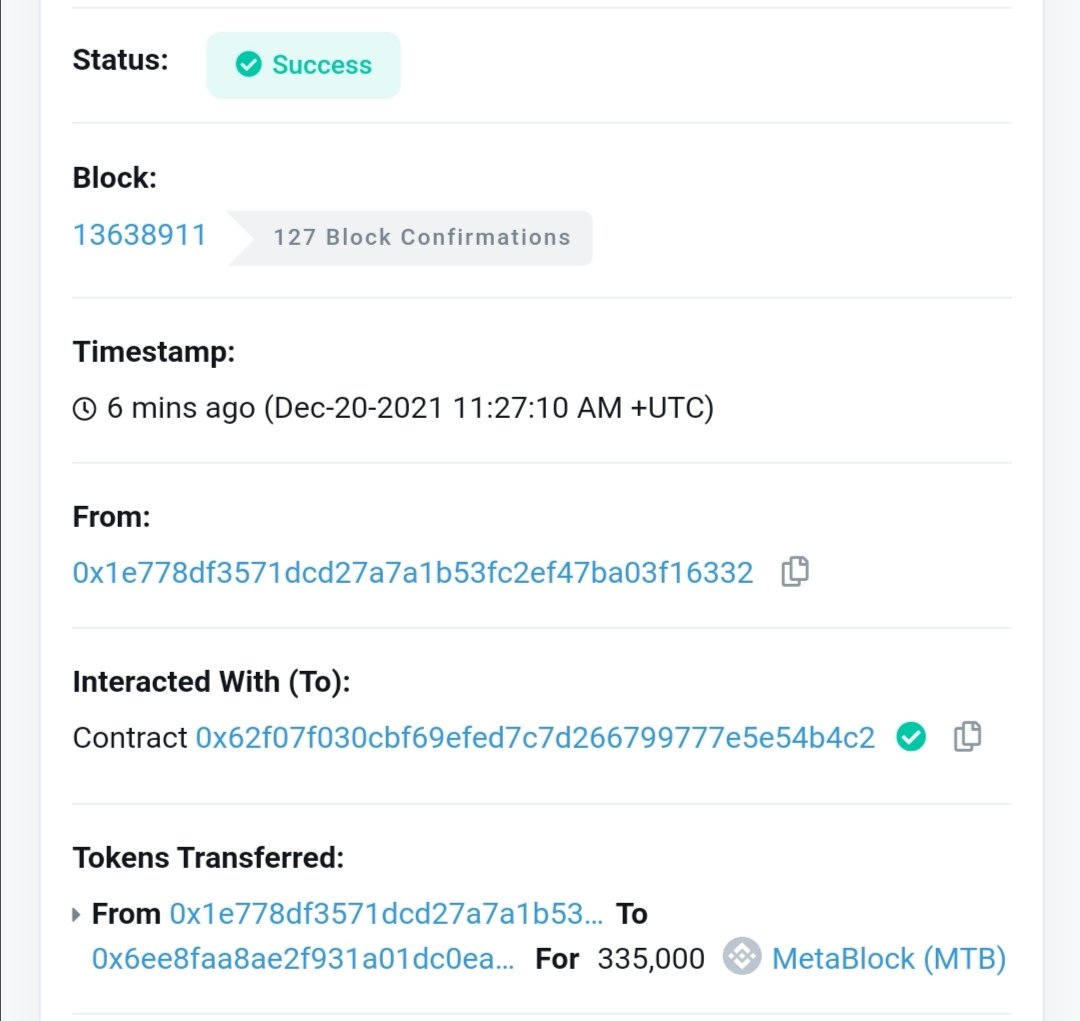 JeanAriias's tweet photo. Ya tengo los token que compre en esta primera preventa privada, gracias al equipo de @Metablock_club por su rapidez y vamos hacia adelante. #Bitcoin #ToTheMoon https://t.co/s9lt1otES9
