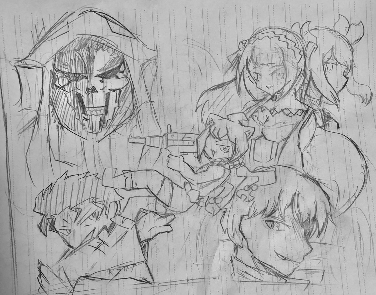 #皆さんラフと完成絵を見せてください
ラフ、線画、完成 