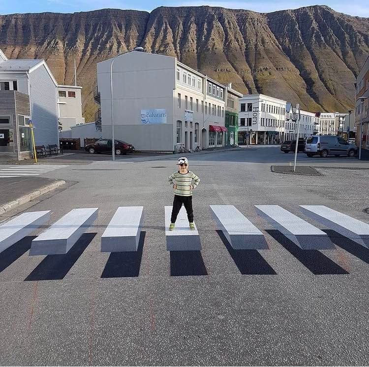 Iceland paints their Zebra crossings in 3D, which dramatically reduces traffic speed, and gives the effect of pedestrians floating accross the road.