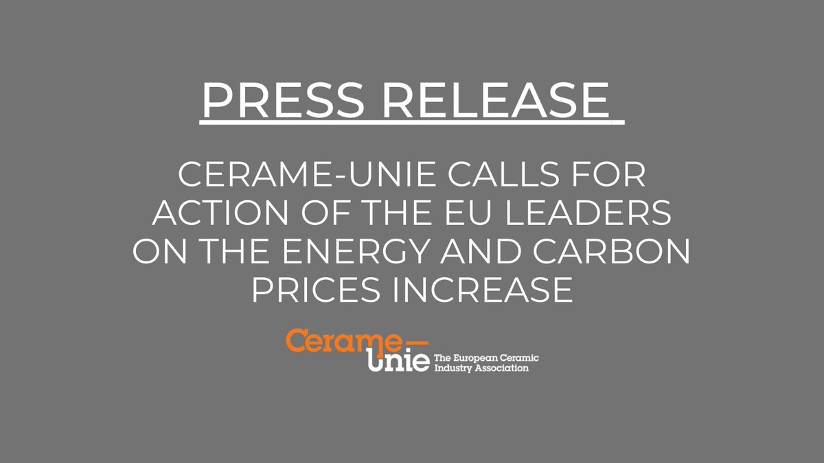 .<a href="/CerameUnie/">EU Ceramics</a> calls for action of EU leaders on the topic of the carbon &amp; #energyprice crisis. Urgent temporary measures should be undertaken now with a view to more long-term solutions on both the energy &amp; carbon markets. #EUCO 

CU Press Release👉bit.ly/3FfjPfc