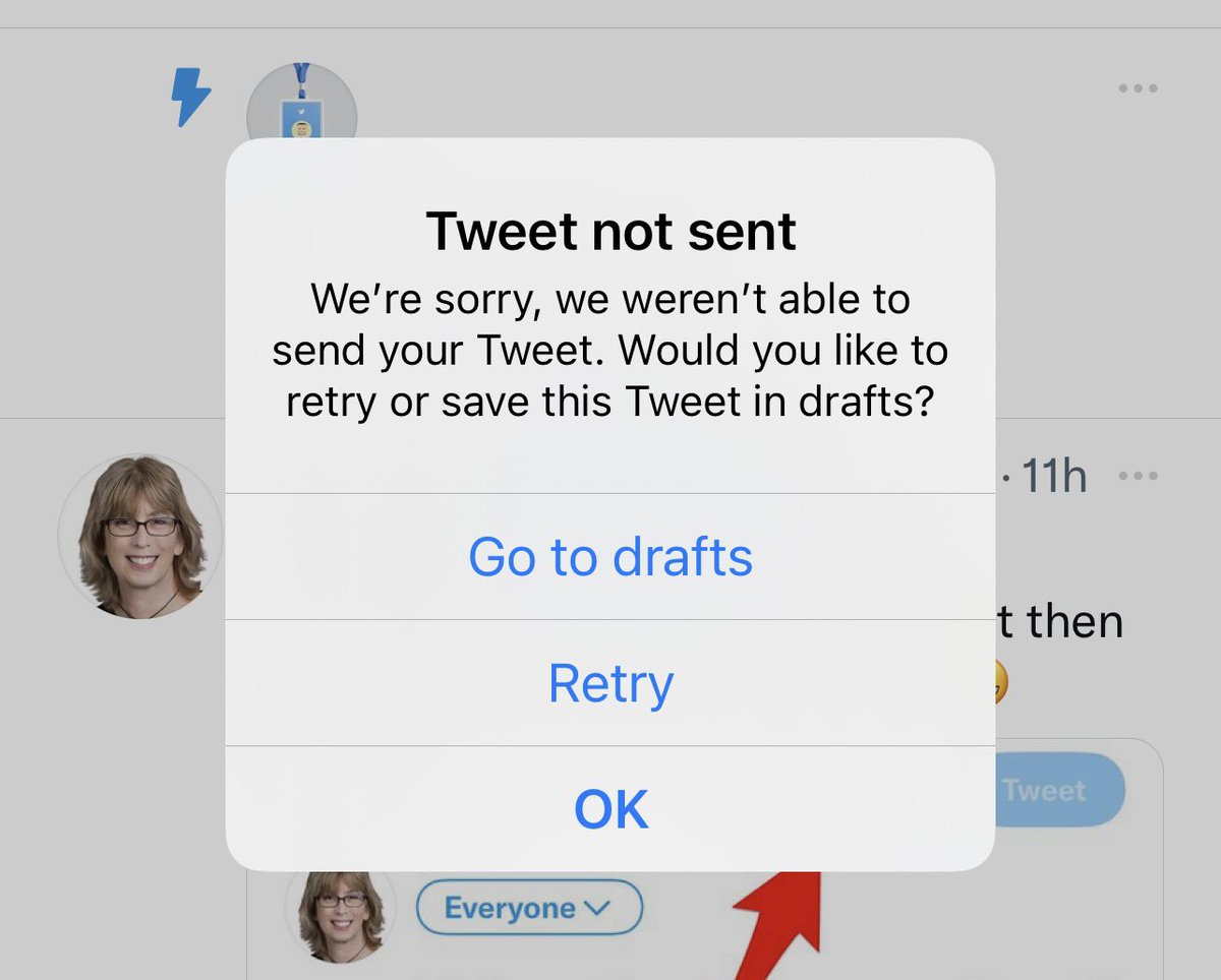 DigitalCalm's tweet photo. @MadalynSklar That bit I get. The Tweet is there but it won't post. I just keep getting this message. My WiFi connection and everything is fine. Just can't get out of this loop. The Tweet is stuck in drafts. https://t.co/JYUuz5o9Dj