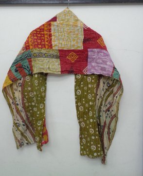 Kantha Cotton Scarf Tie Dye Stole Shawls Handmade Reversible Wrap Indian Scarves SL13