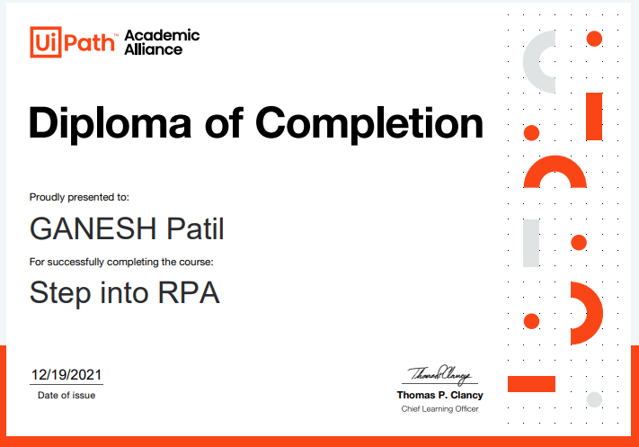 devgancode's tweet photo. Finally, I completed the Robotic Process Automation RPA diploma and here I shared the certificate which I earned in #RPASkillathon with a lot of learning about automation concept with real-time project ideas #UIPath https://t.co/yCrOAY4vLN