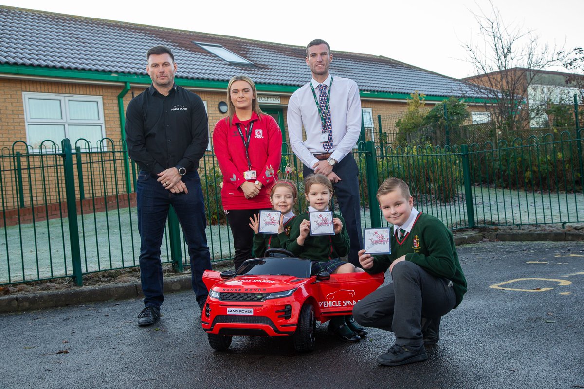 MFCFoundation's tweet photo. #MFCFoundationMiddayMessage
A very Merry Christmas to all the schools we have worked with on our #PrimaryStars programme.

Including @StAugustinesSc1 where a young man called Frazer Morgan won an electric car after designing a Christmas card in a competition run by @VehicleSmart https://t.co/4gCXe84Sqt