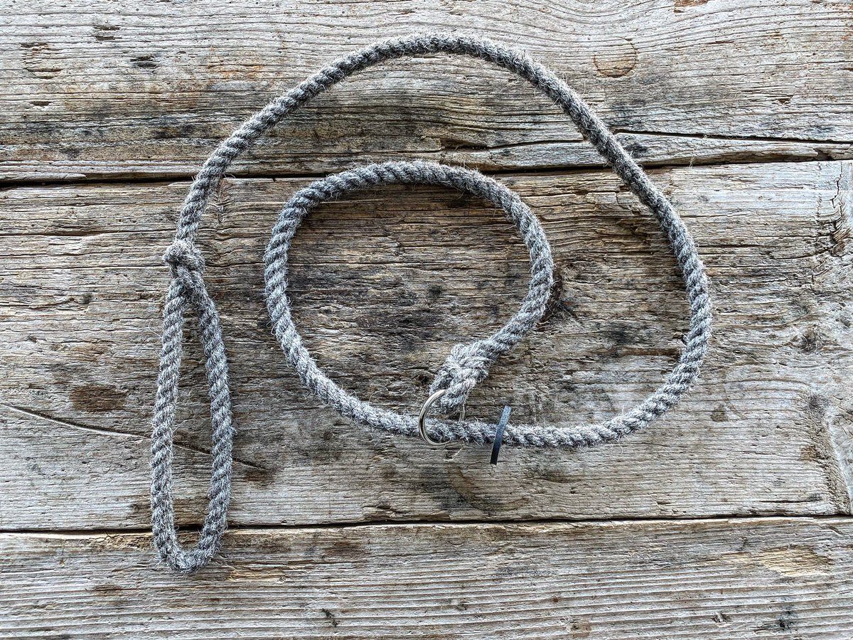 woolismybread's tweet photo. At last 🙏🐾🐾🐑I have Herdwick wool slip dog leads in stock. 8mm or 12mm thick. Please message. Email or phone 📱for purchase as I’m unable to put them on my website until after Christmas. 🎄#shepherdess #doglead #herwick #sliplead #dog #wooldoglead #farm https://t.co/7J8sqZEd10
