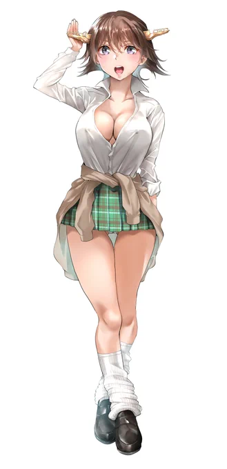 比叡「しれぇ～、見て見て～
   まだまだいけるでしょ!?w」

ギャル比叡ちゃんですw
#艦これ 