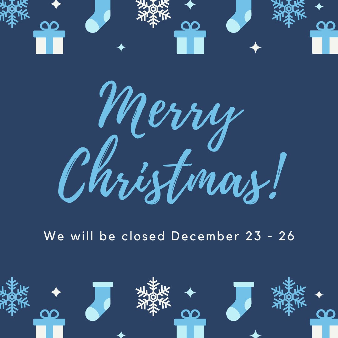 The library will be closed December 23 - 26