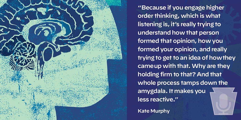 PSBA's tweet photo. Listening through screen conversations, in-person and even amidst disagreements—why is it so important to really listen? In a past episode of #KeyEDRadio, author Kate Murphy offers tips on honing the art of listening. Find this and other episodes on your favorite podcast app. https://t.co/N03InMICTl