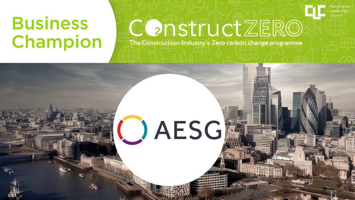 AESG_Limited's tweet photo. Delighted to announce that #AESG has become a #CO2nstructZero #BusinessChampion. Great to be part of CO2nstructZero - the construction industry’s leading initiative to achieving Net Zero. Read the @ConstructionCLC press release here:
https://t.co/3EAJvVRZmV https://t.co/TeXv8z4uRS
