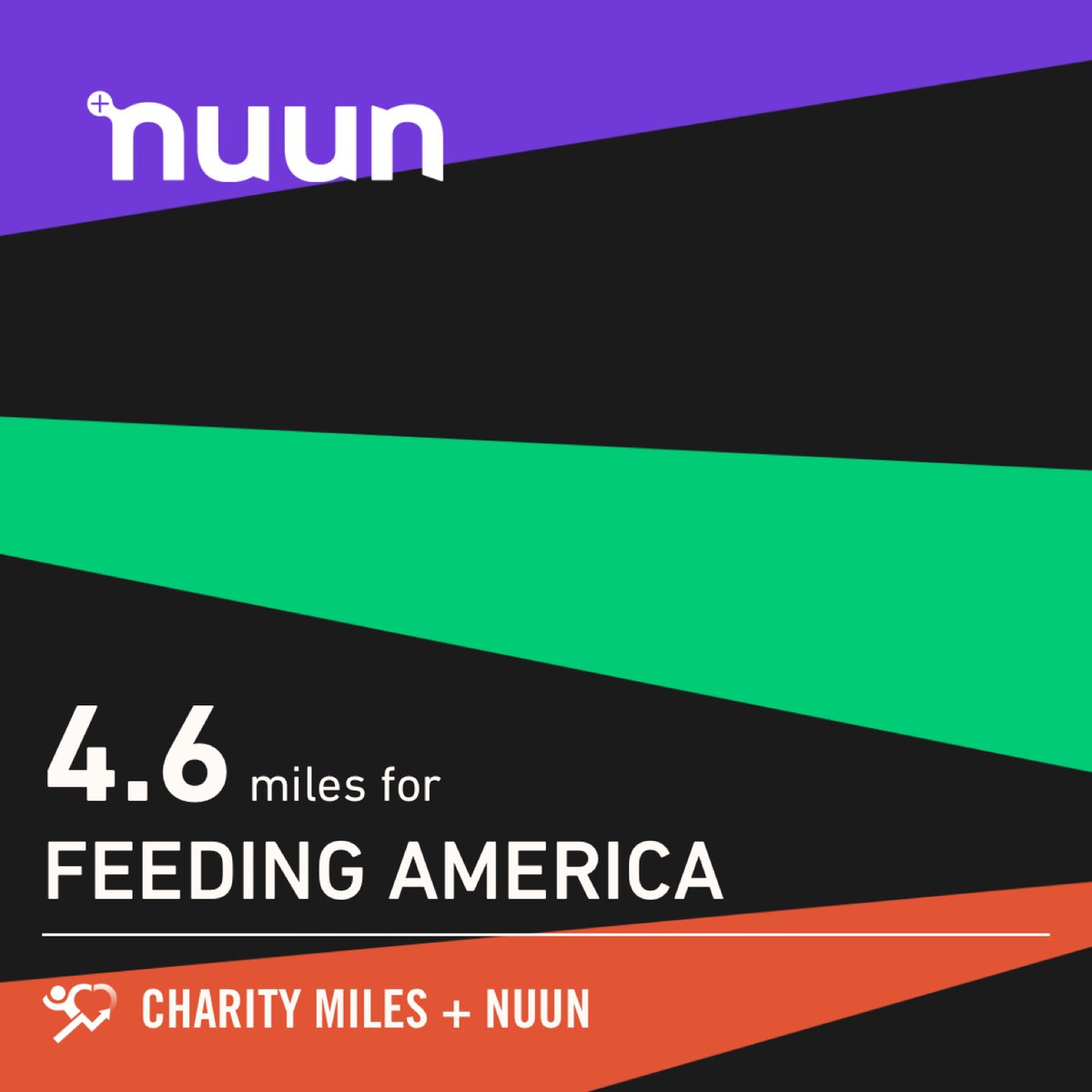 4.6 @CharityMiles for @FeedingAmerica sponsored by @nuunhydration. Join the #muuvment! #nuunlife