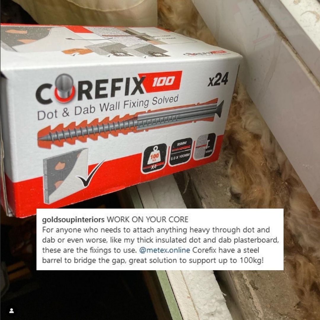 MetexOnline's tweet image. Many thanks @goldsoupinteriors on Instagram for the mention, great to hear our fixings are doing the job well! 👍

👀Have you used our fixings, sprayers, tools or pest control supplies recently? Share it with us and tag us in your post! #corefixjobs #metexjobs