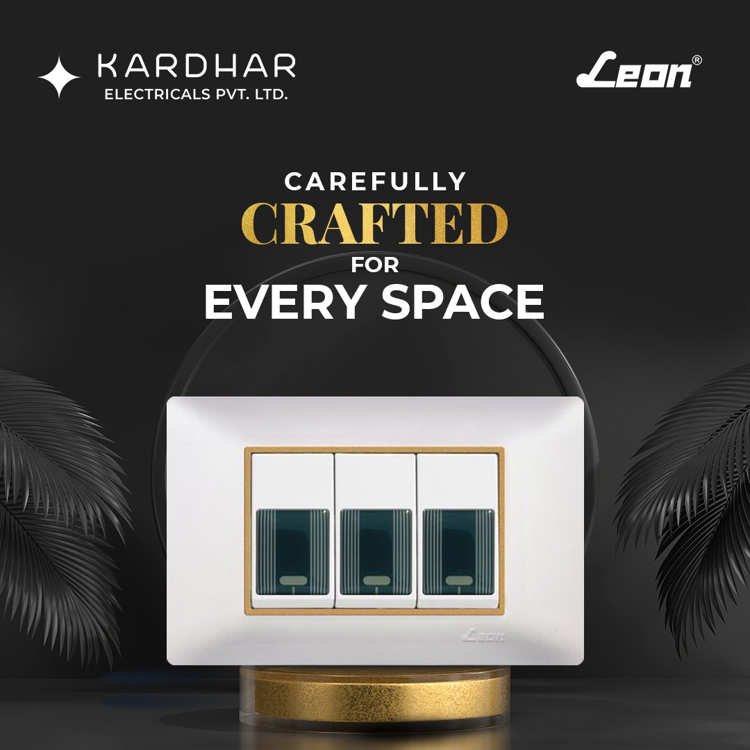 KardharE's tweet image. The golden standard of magnificence and innovation in design, its modular plates are stylish de designed to flawlessly match the personality of your space. 

#leonswitches #switchdesign #switches #leon #switch  #electricalsolutions #lightingsolutions #kardharElectricals #Udaipur