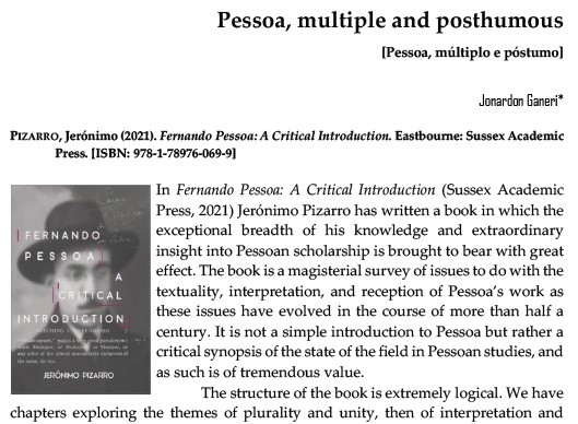 PessoaPlural's tweet photo. GANAERI, Jonardon, "Pessoa, multiple and posthumous" (2021). Pessoa Plural―A Journal of Fernando Pessoa Studies, No. 20, Fall, pp. 468-471. Brown Digital Repository. Brown University Library. https://t.co/xmWbssKmJd https://t.co/sC2hktTE0Y