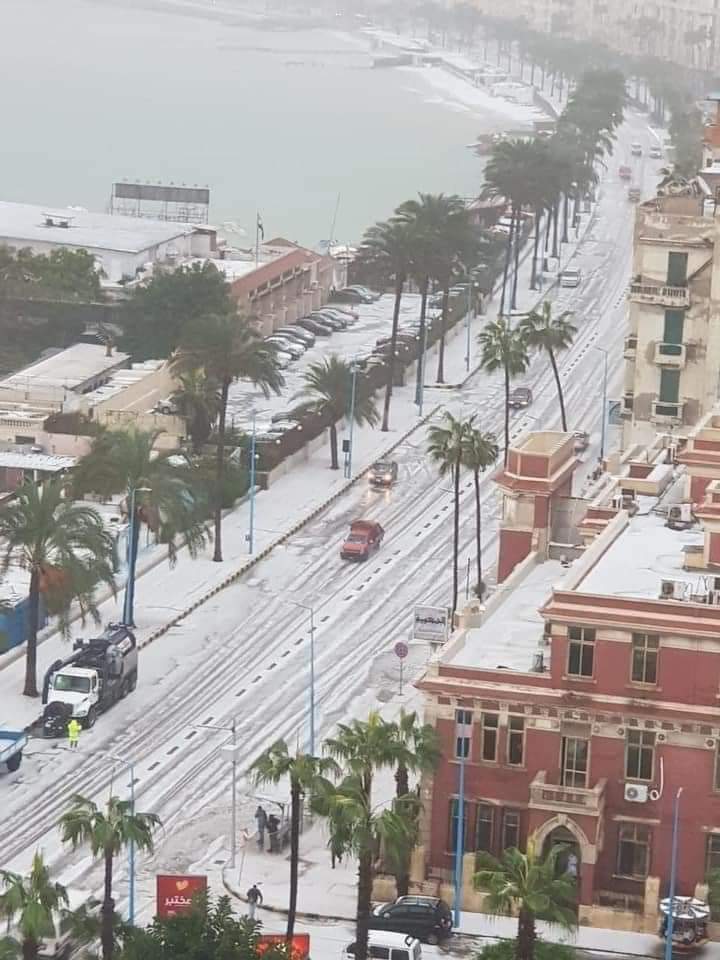 What a sight. #Alexandria covered in snow.
