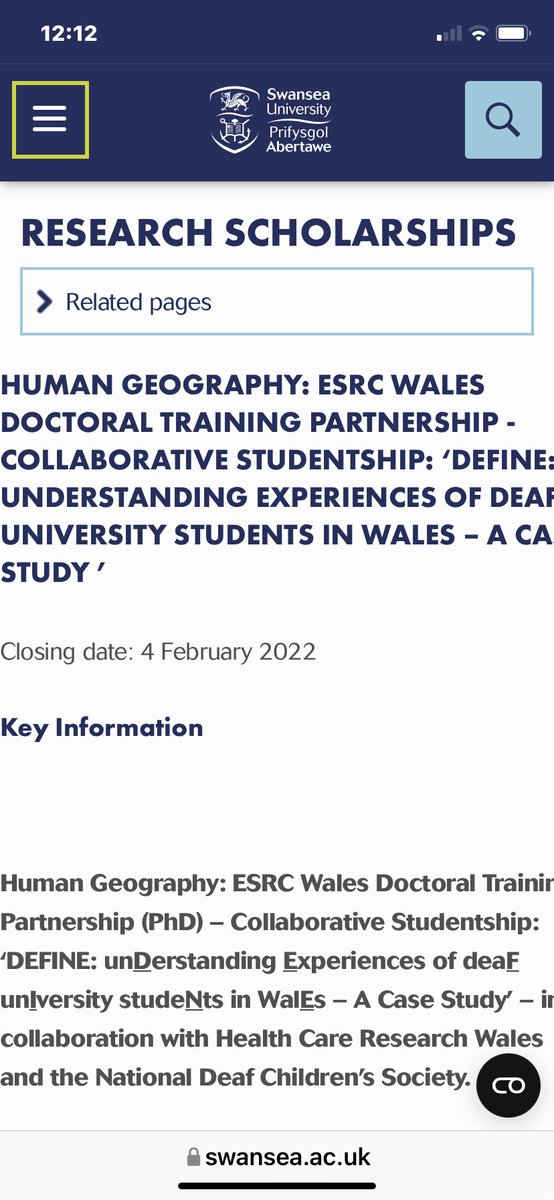 What are the experiences of Deaf university students in Wales? Interested in studying this as a fully-funded PhD? <a href="/SwanseaUni/">Swansea University</a> <a href="/JuliaTerry123/">Julia Terry</a> <a href="/angharadcloss/">Dr Angharad Closs Stephens</a> <a href="/NDCS_UK/">National Deaf Children's Society</a> swansea.ac.uk/postgraduate/s…
