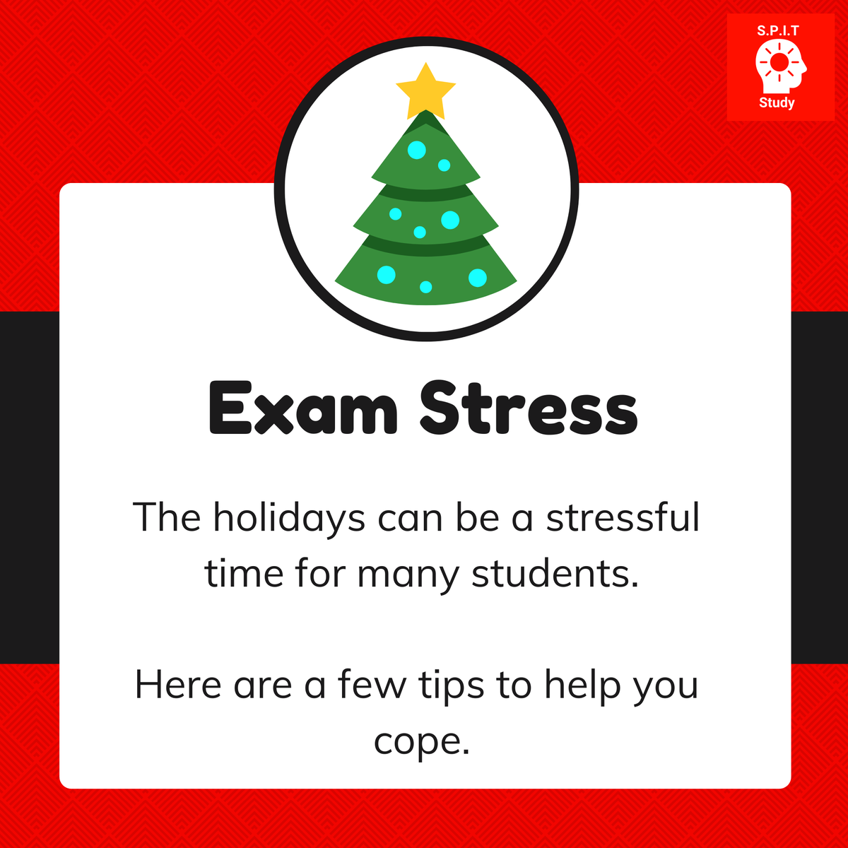spit_project's tweet photo. The holiday period can be a stressful time for many students, with upcoming exams and assessments, amongst other things. Here are just a few tips that may be useful in helping you cope.
#spitproject #UU #LYIT https://t.co/Wlt2KmIhkg