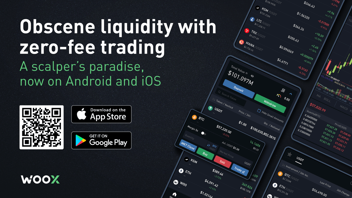 _WOO_X's tweet photo. WOO X is now on Android!

Download now and start enjoying a day trader’s nirvana on the go, with best-in-class liquidity and the lowest fees in the space. 

All without having to spend a fortune for a logo 🍎

Get it on the Google Play Store here 👇
https://t.co/1Ot97gq5Ob https://t.co/vPhC75OM5d