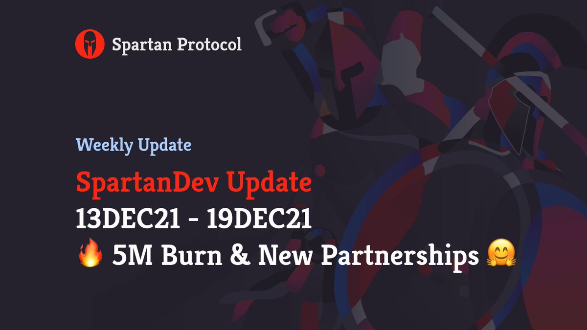 SpartanProtocol's tweet photo. Spartan Protocol news: https://t.co/cjIEXaZKcP
"Another wild week in Sparta-land with new partnerships, token burns, new pools, NFTs deploying to mainnet and many more changes across the whole contributor ecosystem"
BinanceChain #BSC #DeFi $SP https://t.co/x3376MrUA3