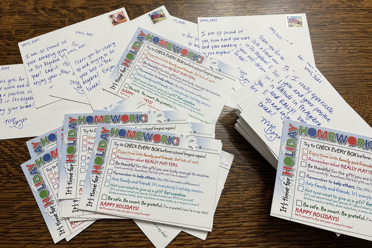 ‘Tis the season to spread joy &amp; encouragement.  My math students (my “kids”) <a href="/ElkRiverVMS/">VandenBerge Middle School</a> all need as much as I can give!  Sending home lots of love this week <a href="/ISD728/">ISD 728</a> ❤️!!! #iteachmath #middleschool #relationshipsfirst #holidayhomework #bekind #relax #enjoy