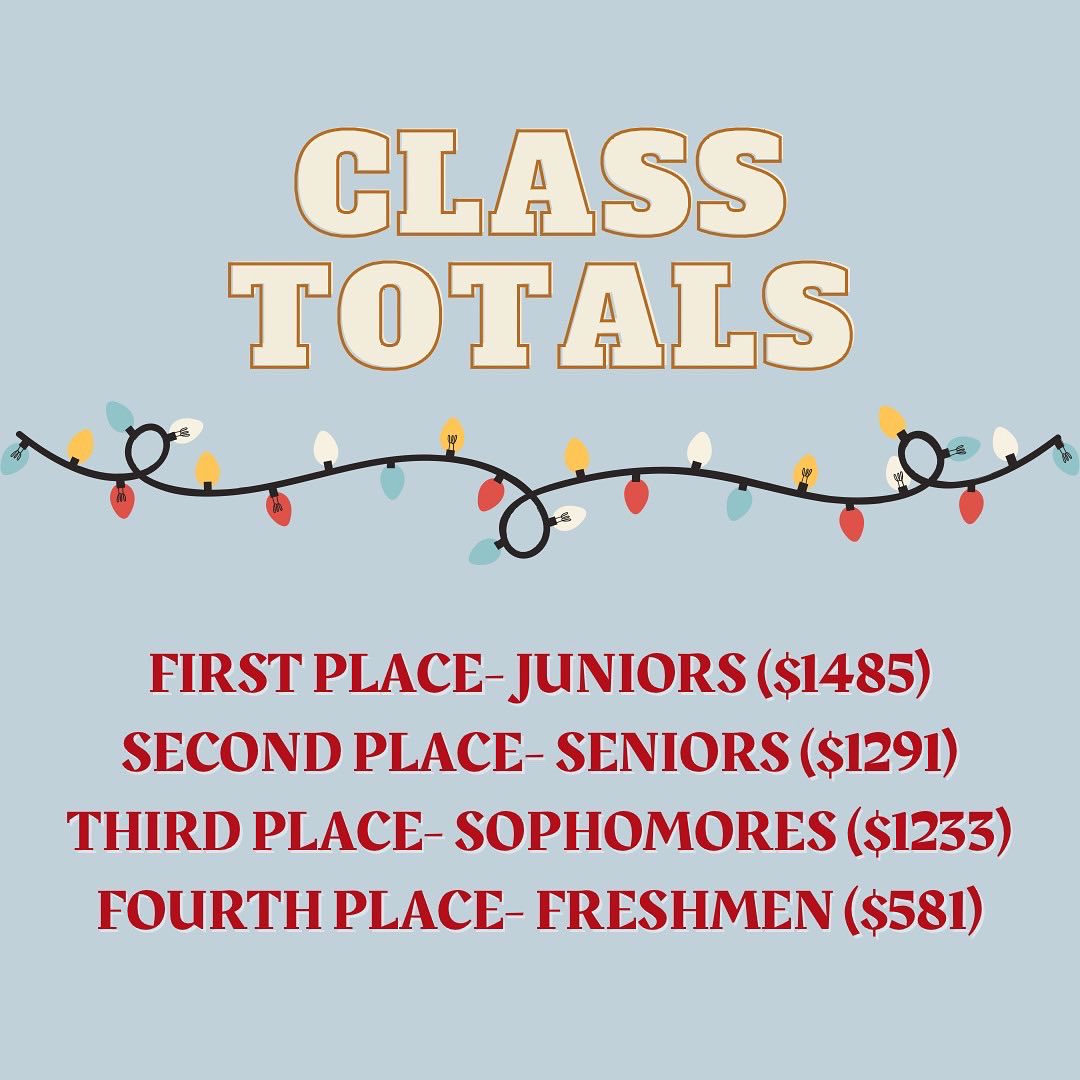 LedyardNHS's tweet photo. Each class went above and beyond and achieved their goal of $500!! Juniors are the overall winner with $1485💚💚 https://t.co/dM6tWKxePW