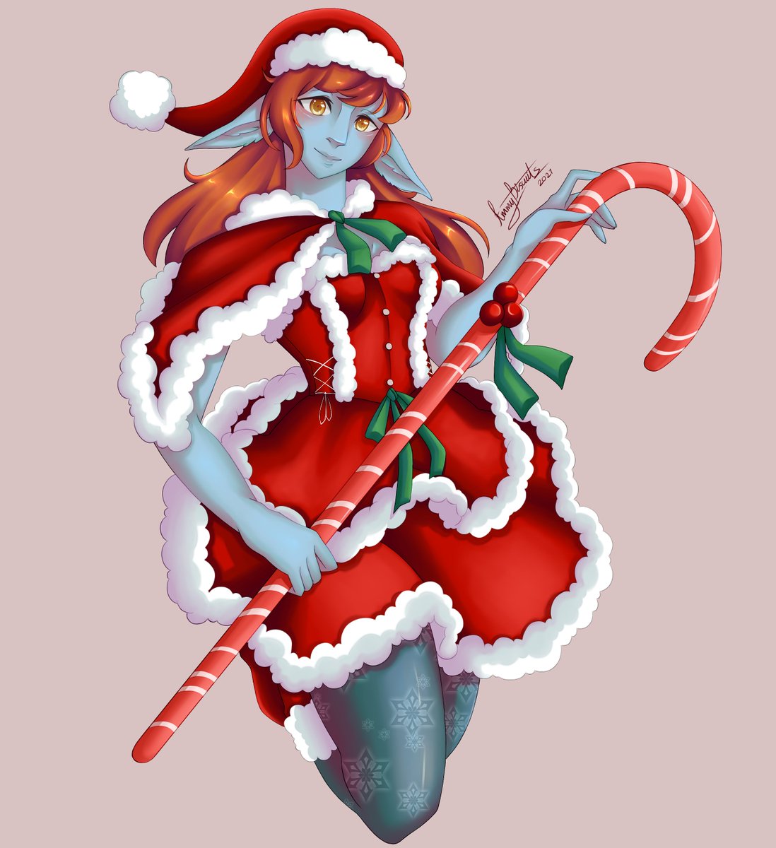 BiscuitsClean's tweet image. Forgot to post her here! Christmas Firbolg for a Redditor!

#dndart #commissions