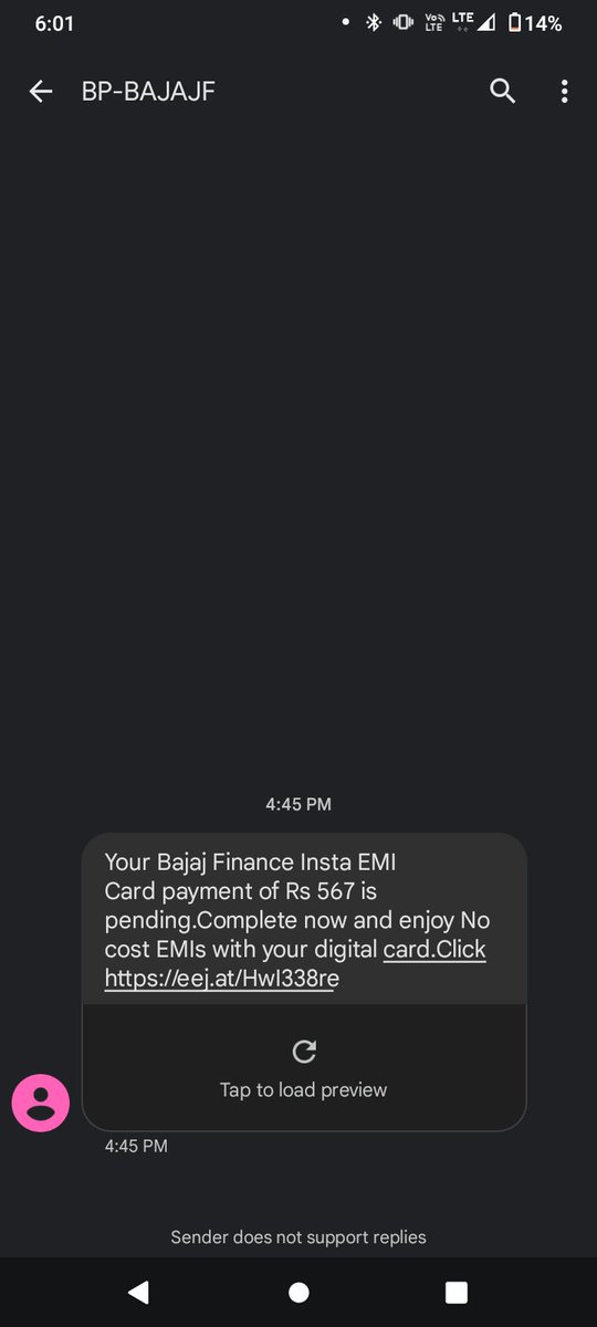 mehul6027's tweet photo. Again received SMS as well as phone from Bajaj finance..

@Bajaj_Finserv don't guys understand???

After my last tweet Priya from your team got my contact number and confirmed that no no call and msg send by @Bajaj_Finserv from now.

#shameless
#Bajajfinance 
#DigitalMarketing https://t.co/rKSDOojEpw