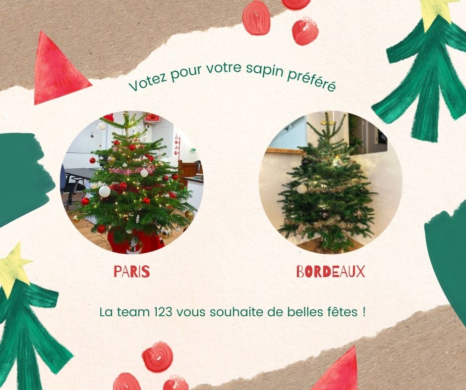 À défaut de sortir nos plus beaux pulls de Noël 🎅 on vous fait voter pour votre sapin préféré 🎄 ! Vous êtes plus team Paris 🗼 ou team Bordeaux 🍷 ? 

L'agence123 vous souhaite à tous et à toutes des bonnes fêtes de fin d'année ✨