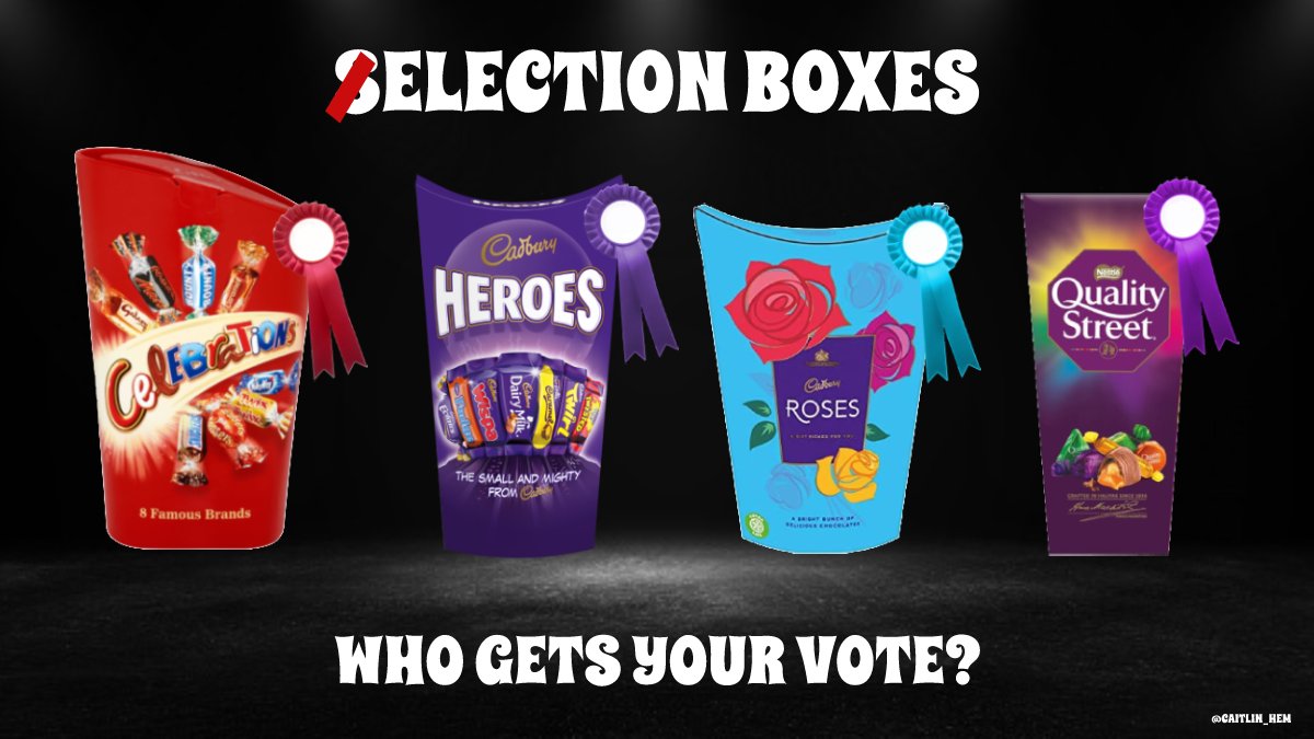 caitlin_hem's tweet photo. The election boxes... a tough choice. Who we voting for? #SelectionBoxes @OneMinuteBriefs 

@UKCelebrations @QualityStreetUK @CadburyUK https://t.co/XL7qsRfAut