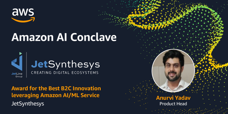 Congratulations to JetSynthesys for winning the ‘Best B2C Innovation leveraging Amazon AI/ML Service’ category (startup segment) at Amazon AI Awards 2021!  <a href="/JetSynthesys/">JetSynthesys</a> is a mobile gaming, digital entertainment and global communities company. 

<a href="/aayushjain85/">Aayush Jain</a> <a href="/AWSCloudIndia/">AWS Cloud India</a>