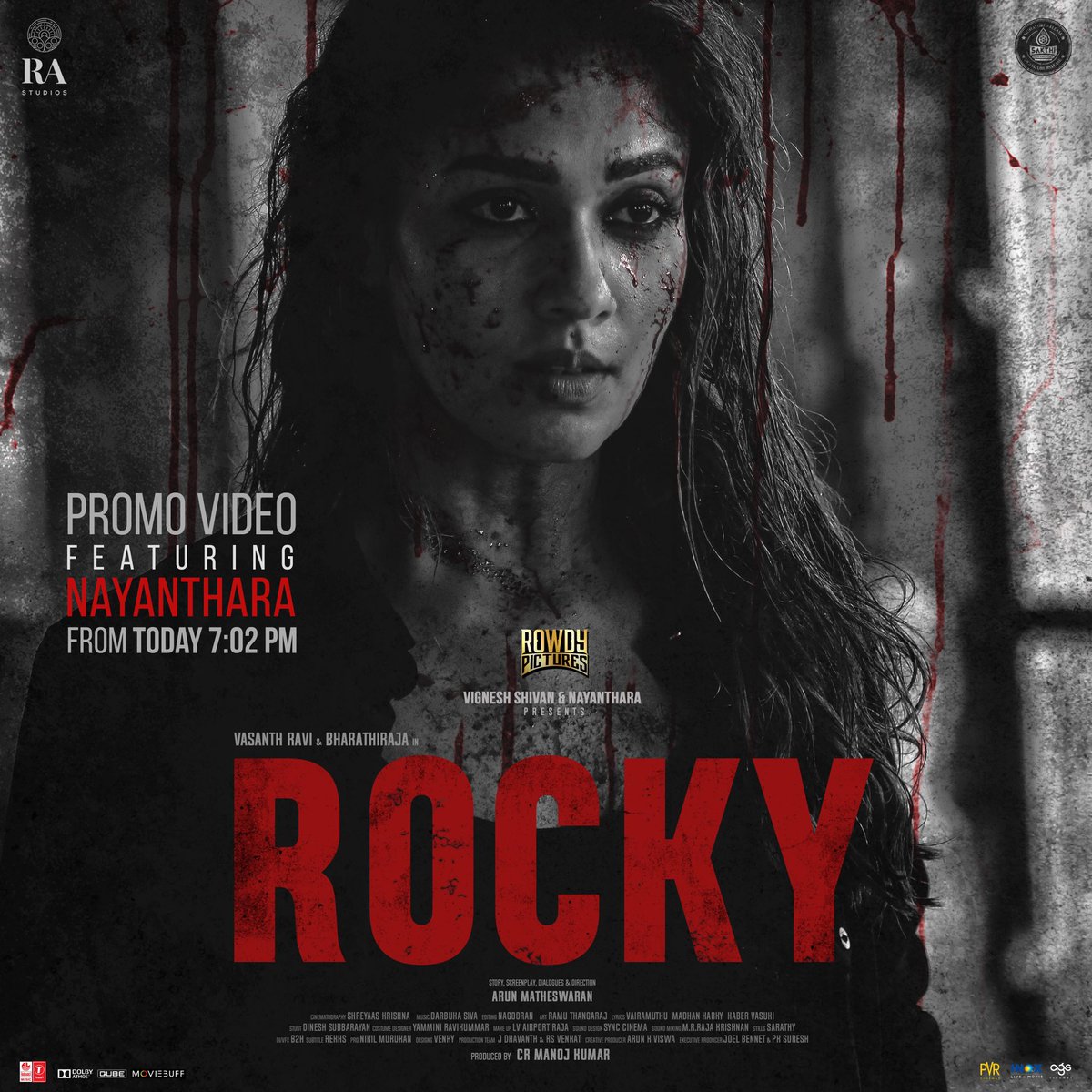 Rowdy_Pictures's tweet photo. "Kaalam Oru Dhrogi" - #Rocky Promo Video featuring Lady Superstar NAYANTHARA will be out today at 7:02 PM

#KaalamOruDhrogi #LadySueprstar #Nayanthara #RockyTheFilm #RockyFromDecember23 #RowdyPictures #RAstudios #RockyPromoVideo https://t.co/Qigh2TRMIH